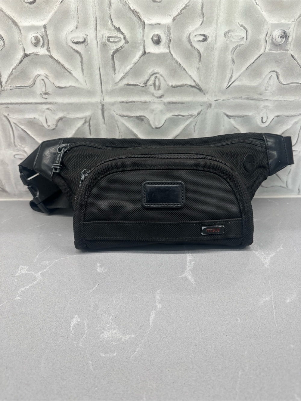 Tumi Black Nylon Belt Bag with Front Pocket